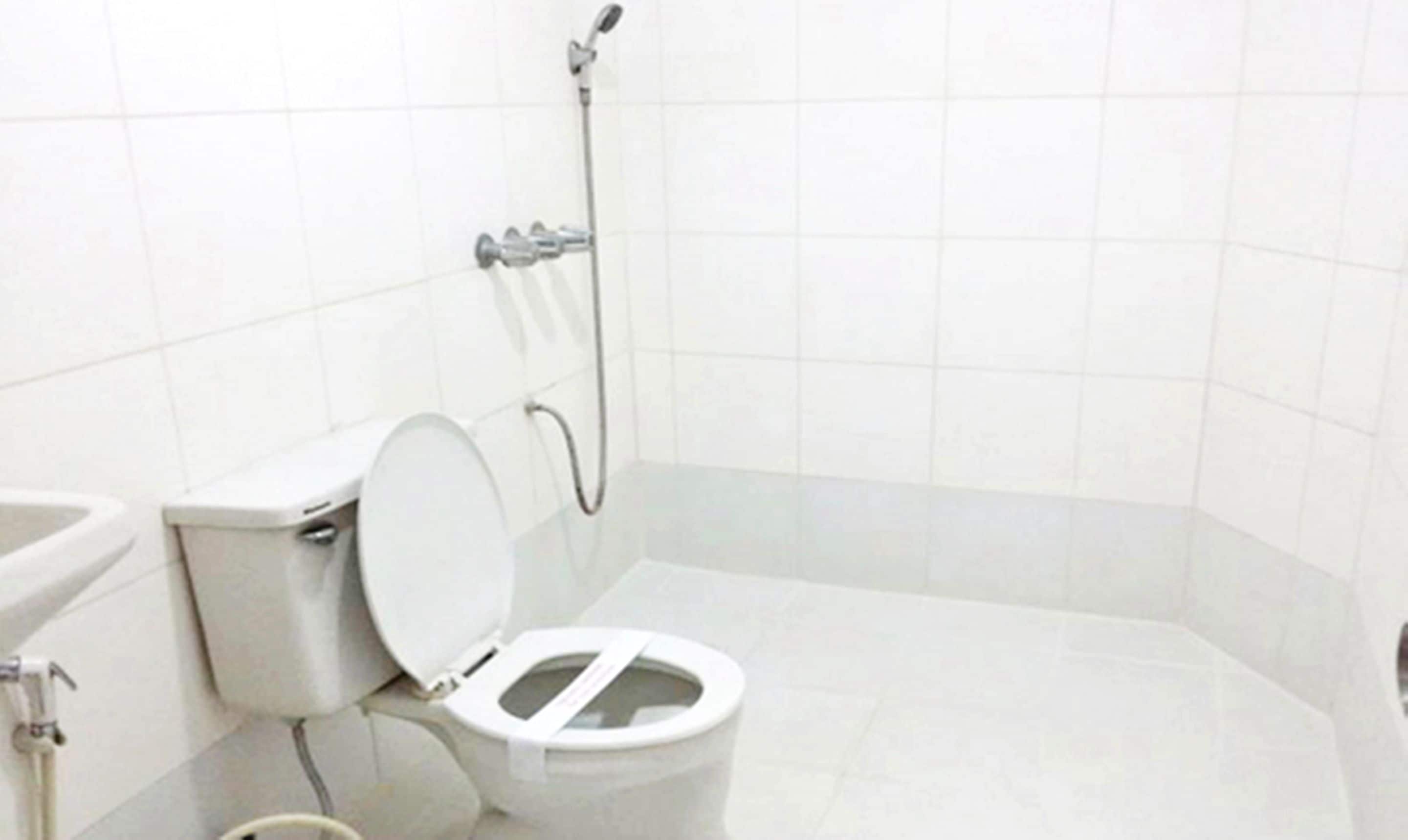 Shower, free toiletries, hair dryer, slippers