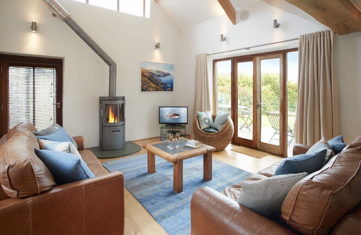 Televisión y chimenea 