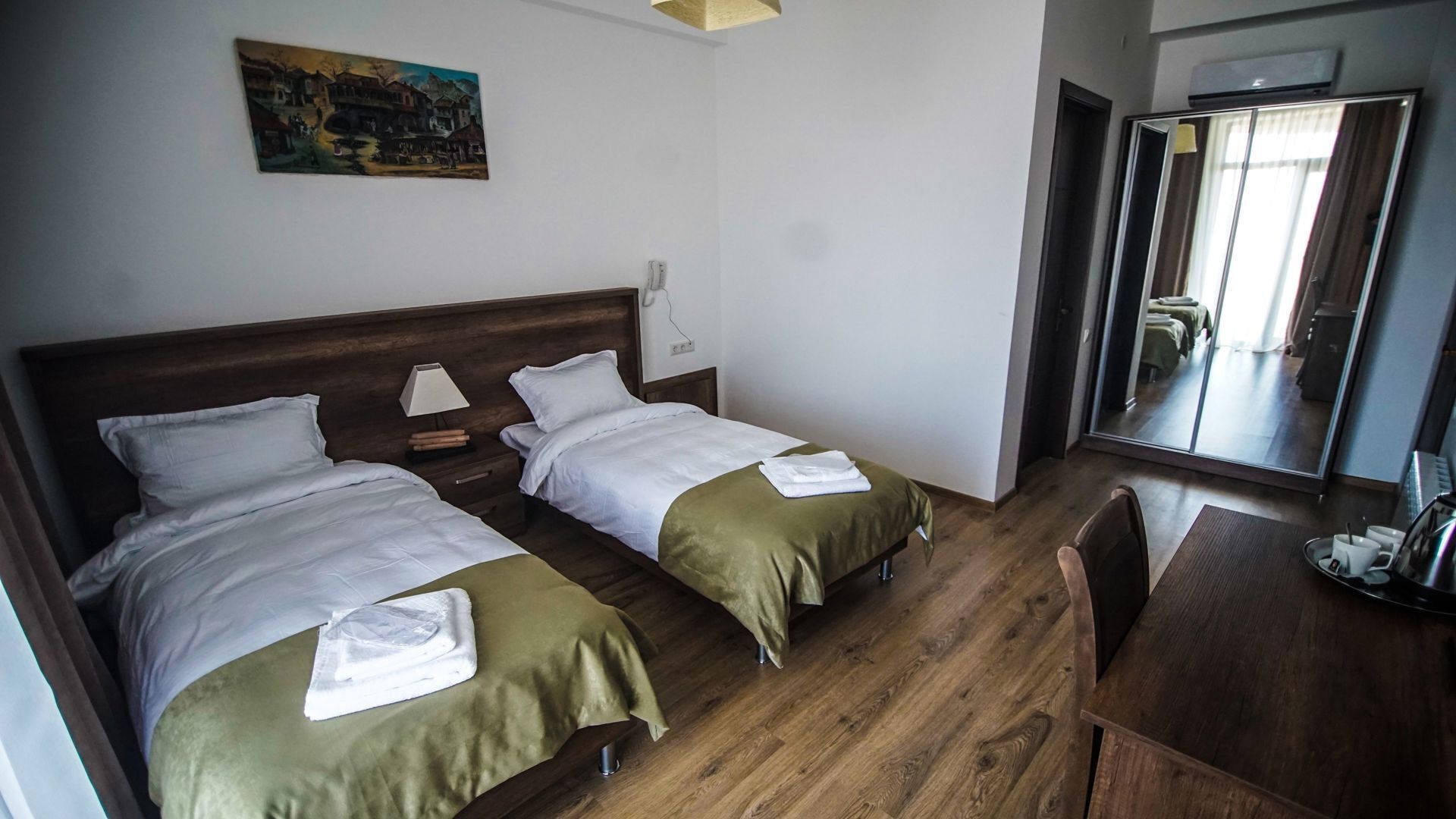 Egyptian cotton sheets, premium bedding, minibar, desk