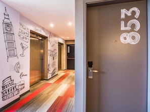 In-room safe, desk, laptop workspace, soundproofing