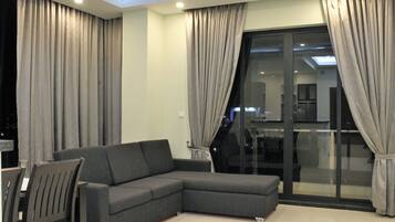Apartment, 1 Bedroom | Living area | LED TV