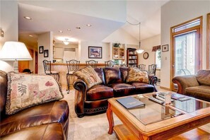 Condo, Multiple Beds (1211 Trappeur's Lodge, Trappeur's Cro) | Living room | TV, fireplace - 1211 Trappeur's Lodge, Trappeur's Crossing Apartment 4 (Steamboat Springs)