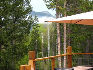 Outdoor dining - Log Home with Mountain Views and Hot Tub on 2 Acres  (Black Hawk)