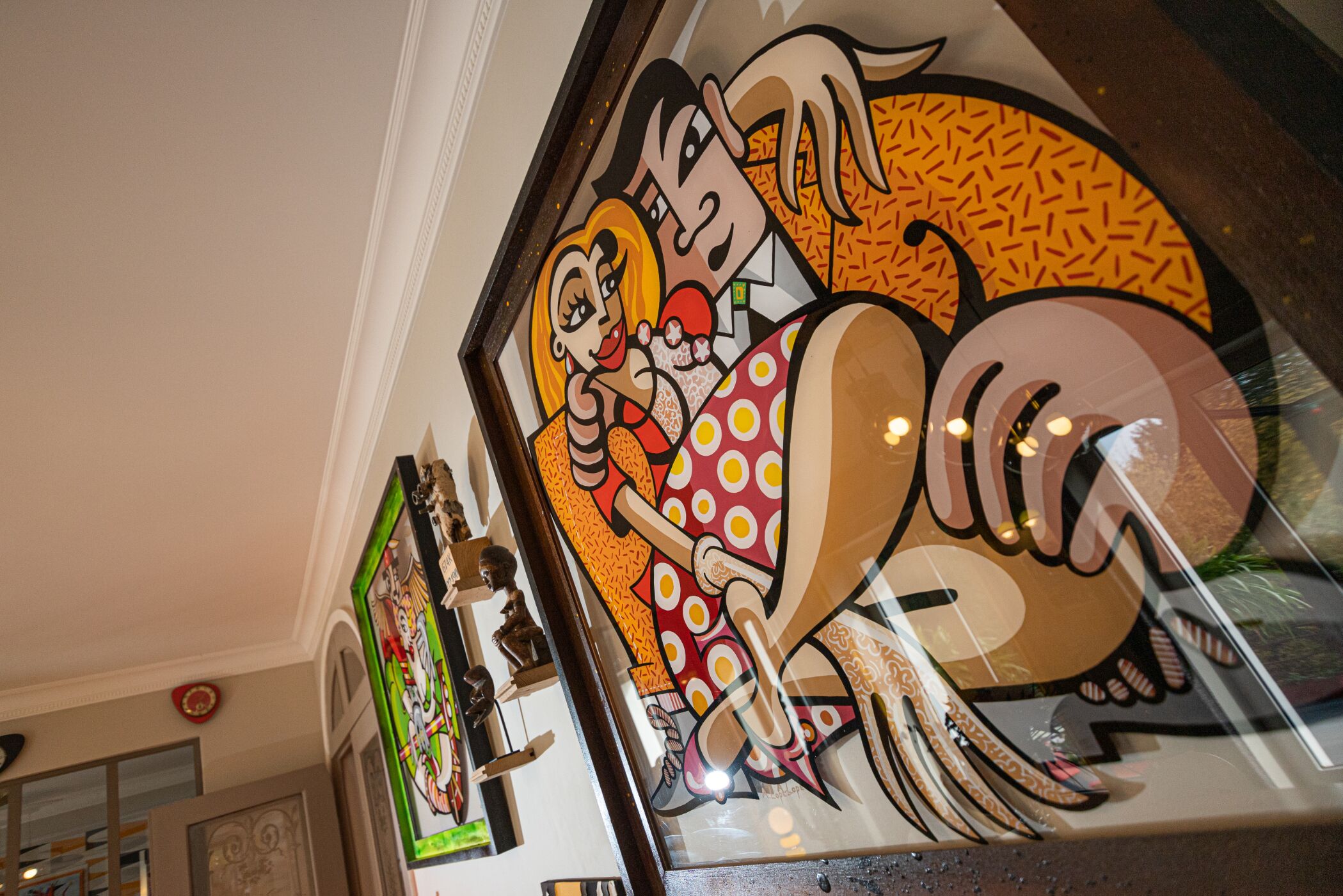 A mural with cartoon characters.