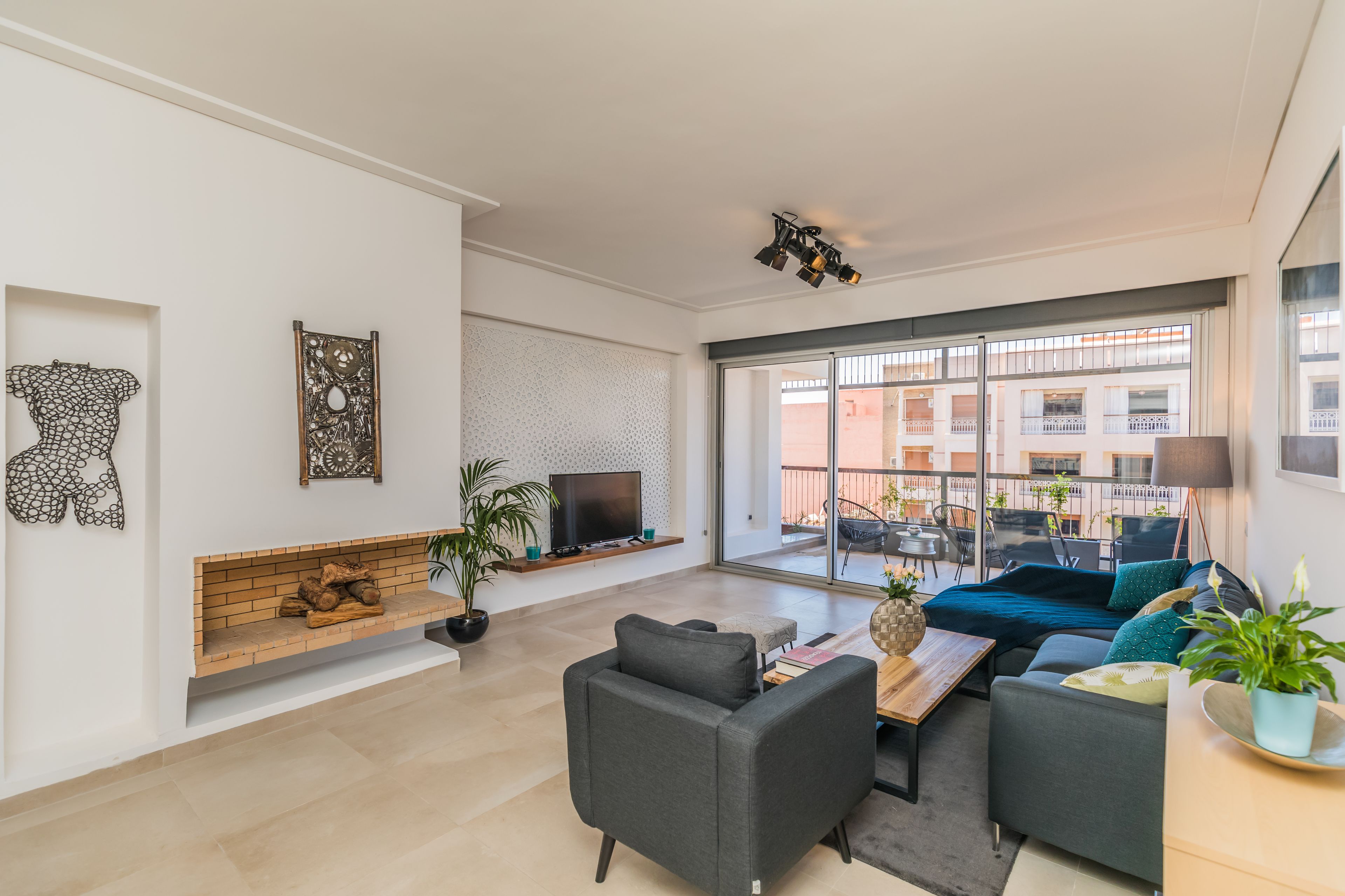 아파트, 침실 2개 (2 lits doubles) | 거실 | 평면 TV