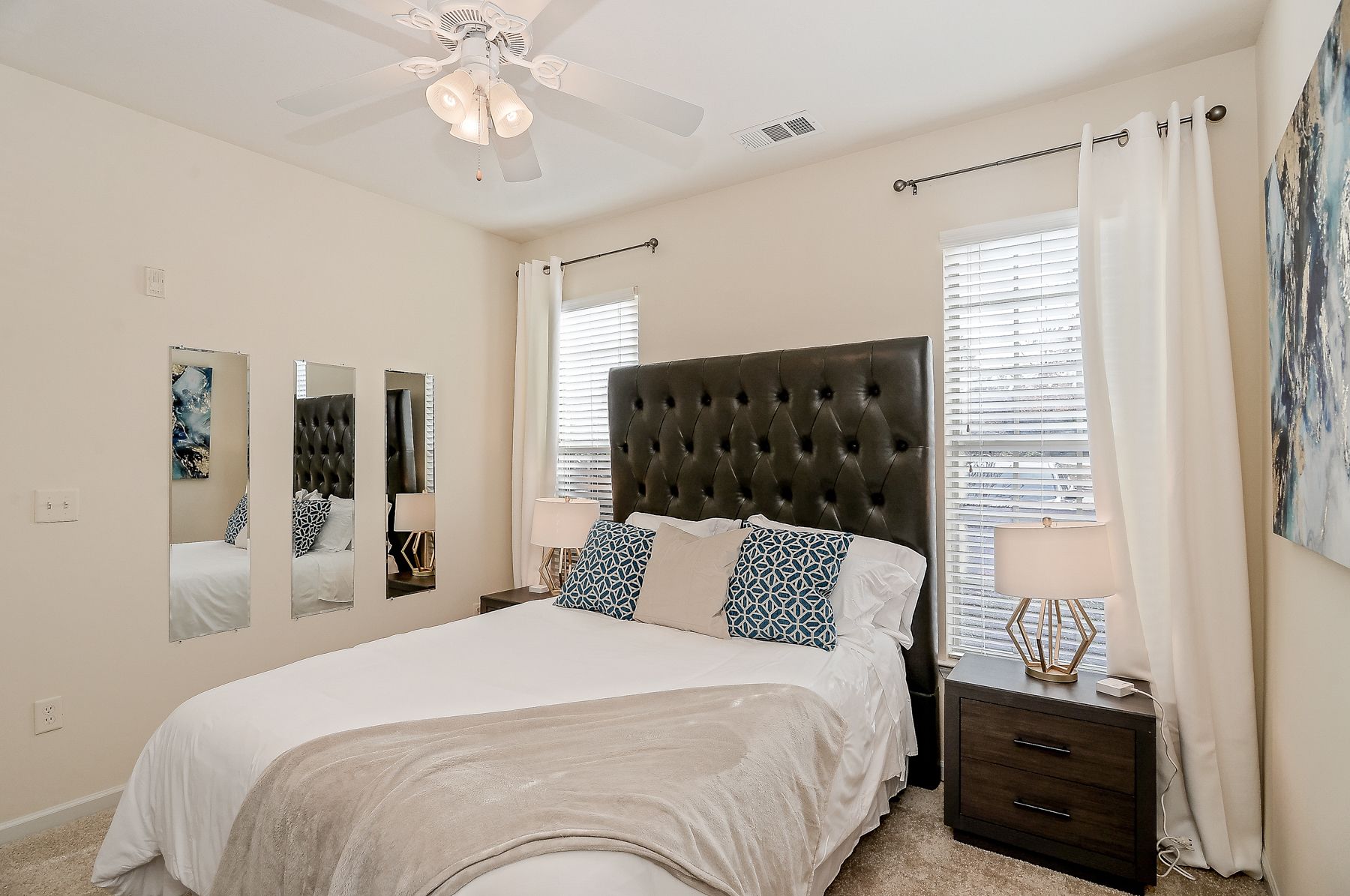 1 bedroom, desk, iron/ironing board, travel cot