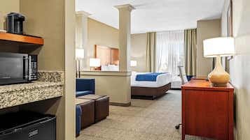 King Suite with Sofa Bed | Pillowtop beds, individually furnished, desk, laptop workspace