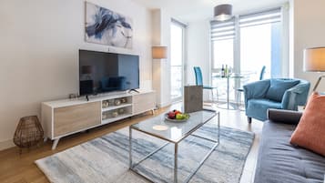 City Apartment, 1 Bedroom, City View | Living area | 50-inch flat-screen TV with digital channels, TV, Netflix