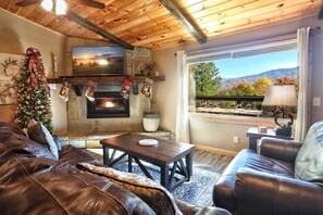 Fireplace, table football