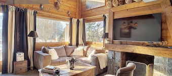 Appartement triplex dans chalet, vue spectaculaire de Megève et massifs alpins