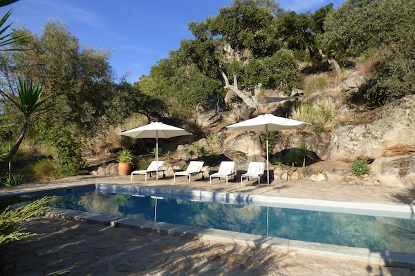 Delicious swimming pool set into a curve of the sierra.