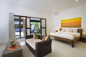 Vila família, 5 quartos, piscina particular | Vista do quarto