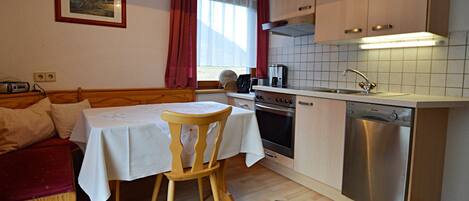 Microwave, oven, dishwasher, high chair