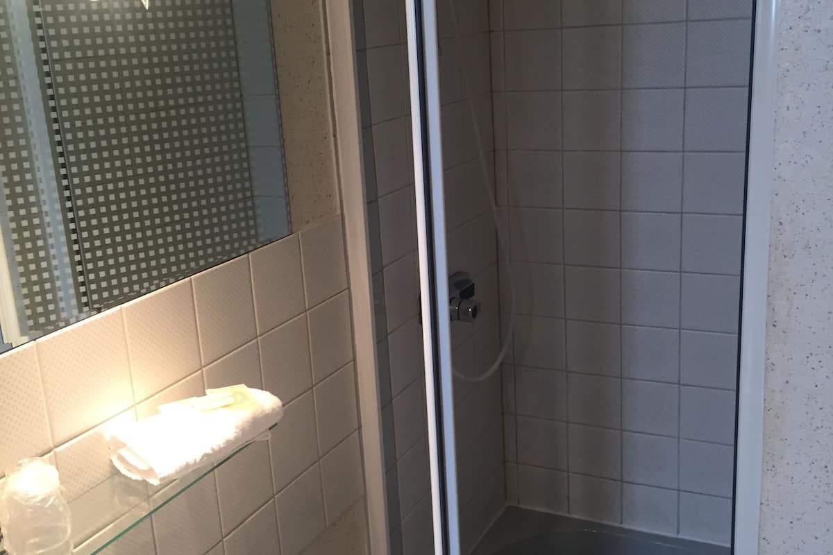 free toiletries, hair dryer, towels