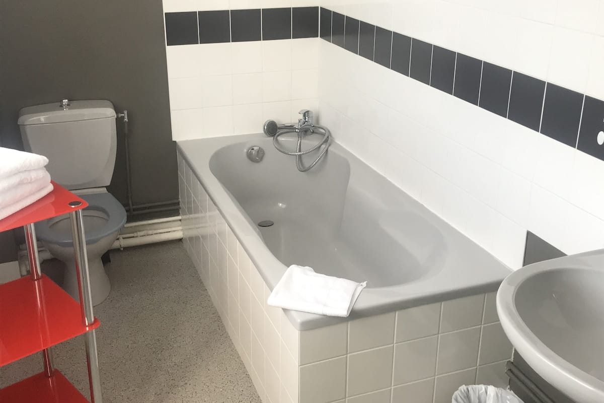 Habitación doble, bañera | Baño | Artículos de higiene personal gratuitos, secador de pelo y toallas