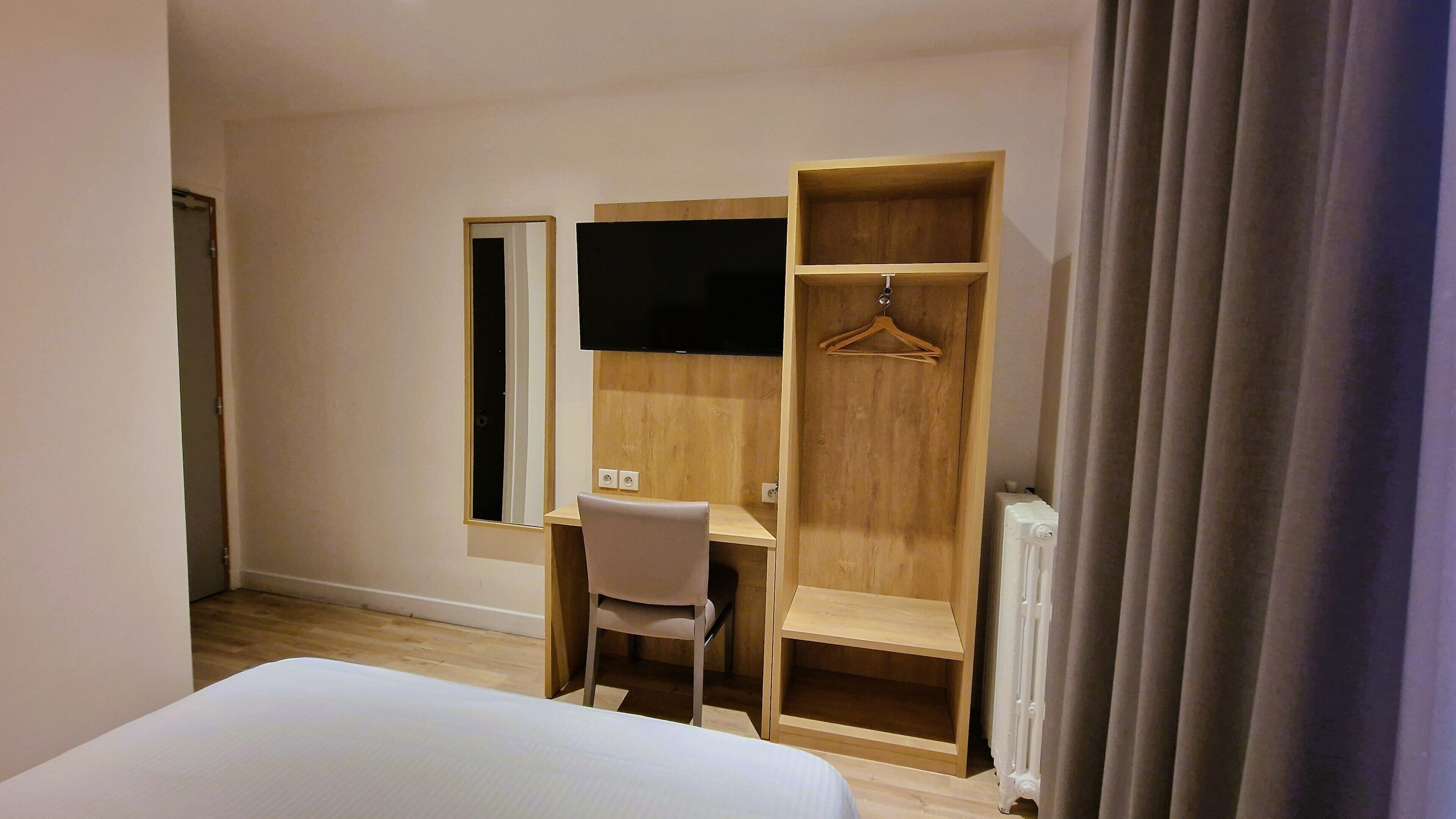 double room | premium bedding, desk, laptop workspace, blackout curtains