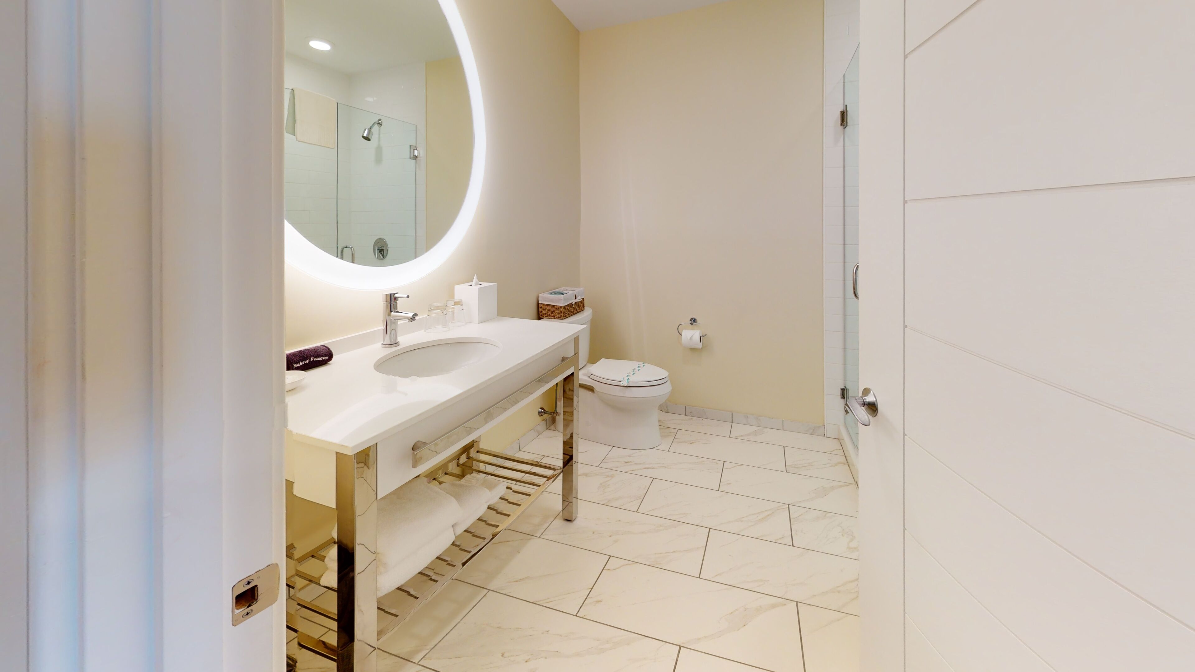 free toiletries, hair dryer, towels