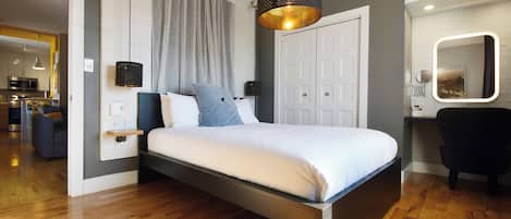 Suite Deluxe, 1 grand lit et 1 canapé-lit, cuisine | 1 chambre, literie de qualité supérieure, Wi-Fi gratuit, draps fournis