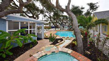 Outdoor pool, open 9 AM to 10 PM, sun loungers