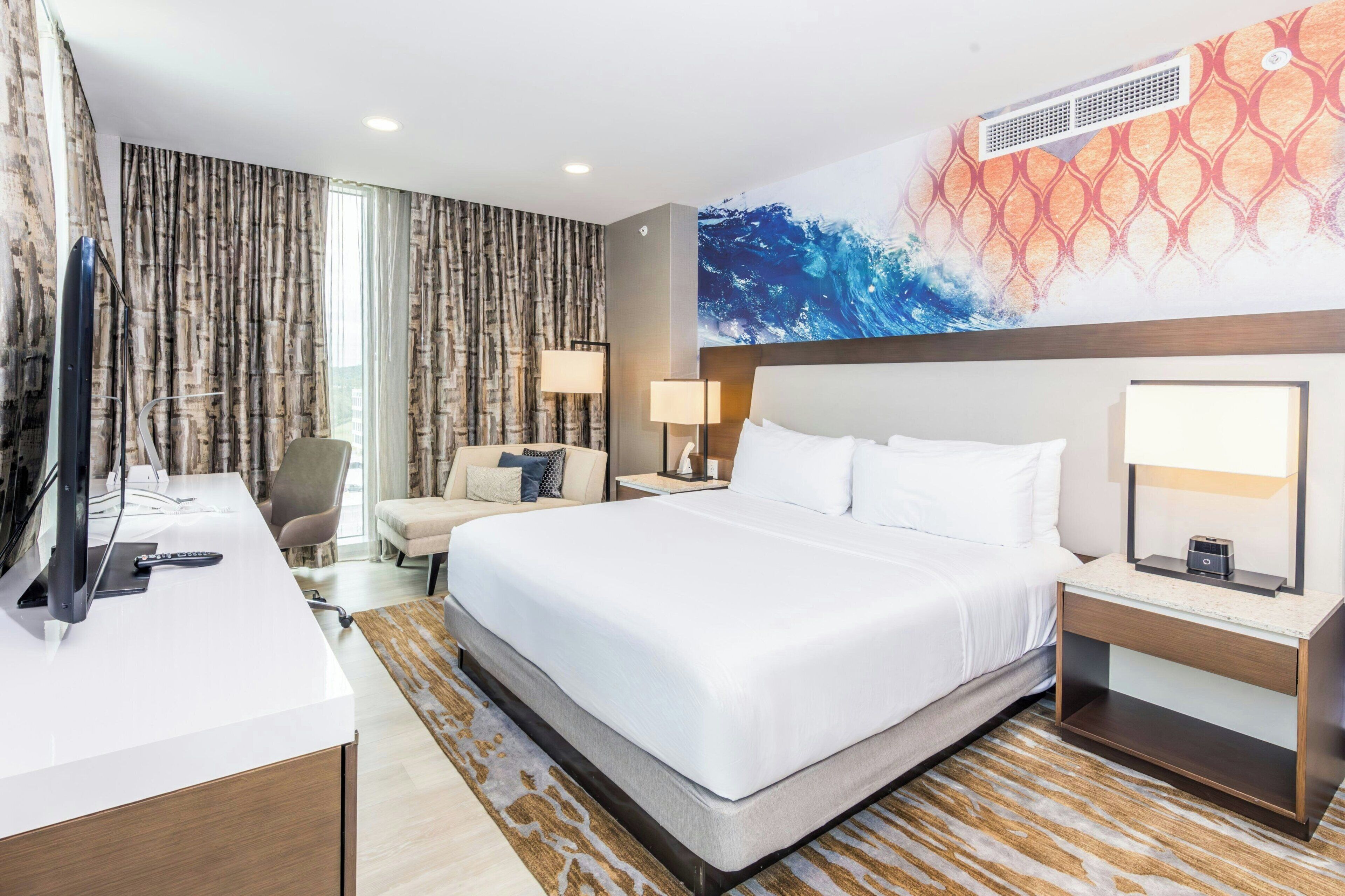 Premium bedding, pillowtop beds, in-room safe, desk