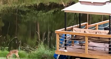 Angeltom Cabin & RV:20 Acre Woods - >16 pip + Jacuzzi + treehouse + UTV + 2ponds