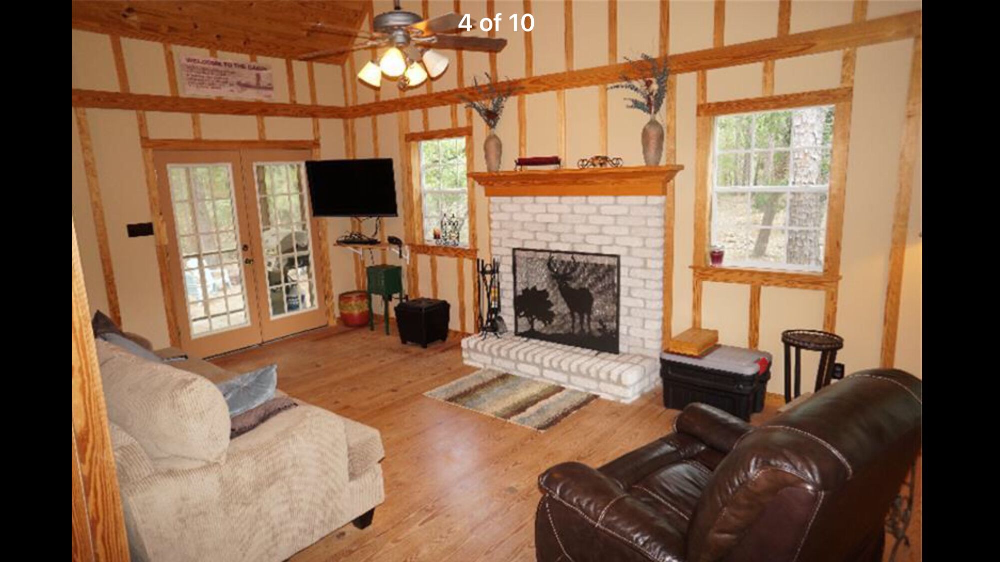 Smart TV, fireplace, video games, DVD player