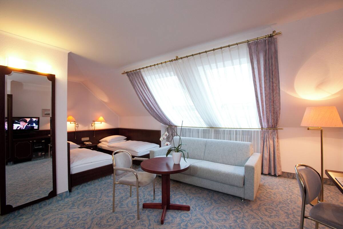 family room | desk, laptop workspace, iron/ironing board, free wifi