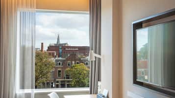 In-room safe, desk, laptop workspace, soundproofing