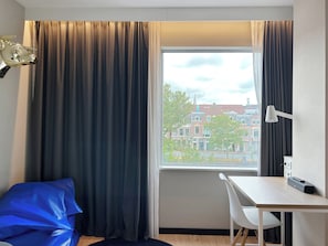 In-room safe, desk, laptop workspace, soundproofing