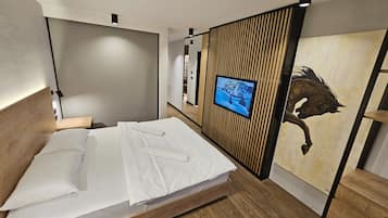 Quarto casal premium | Individualmente decorados, individualmente mobiliados, escrivaninha