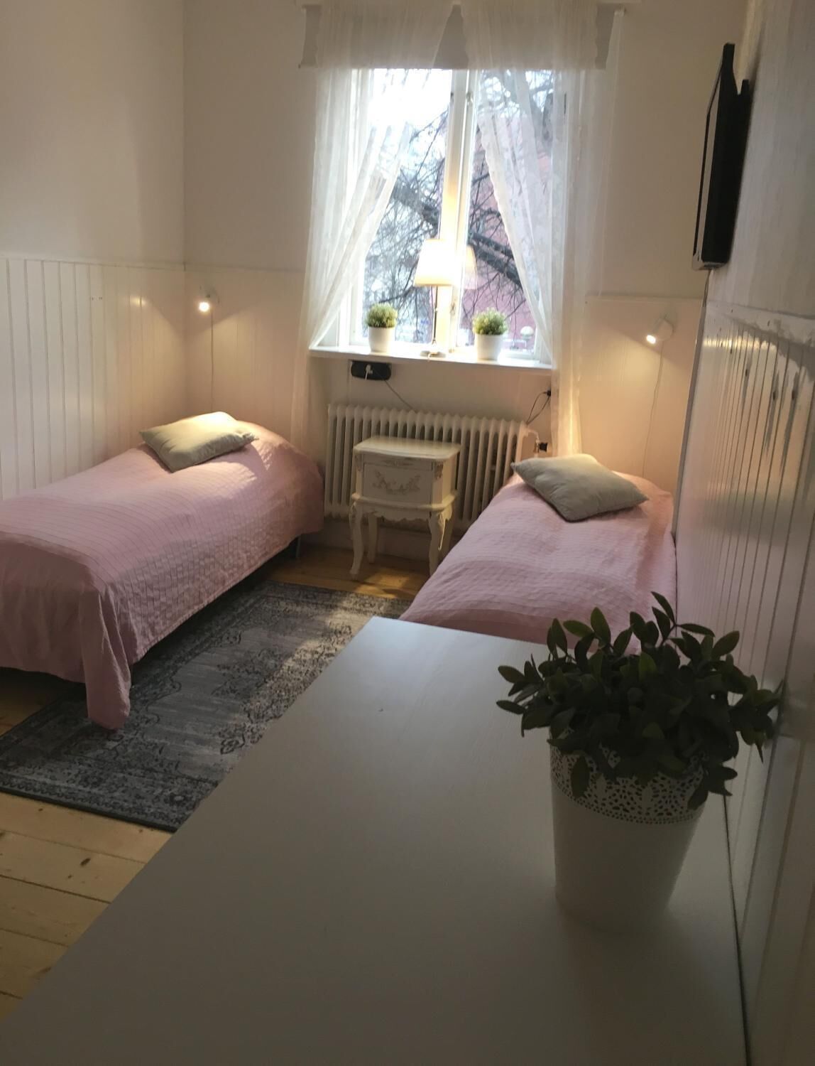 desk, blackout curtains, iron/ironing board, free wifi