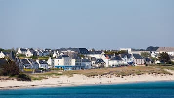 On the beach, waterskiing, windsurfing, kayaking
