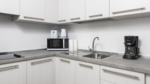 Comfort Apartment, 1 Bedroom, Balcony (E) | Private kitchen - Wenzigova apartments (Prague)