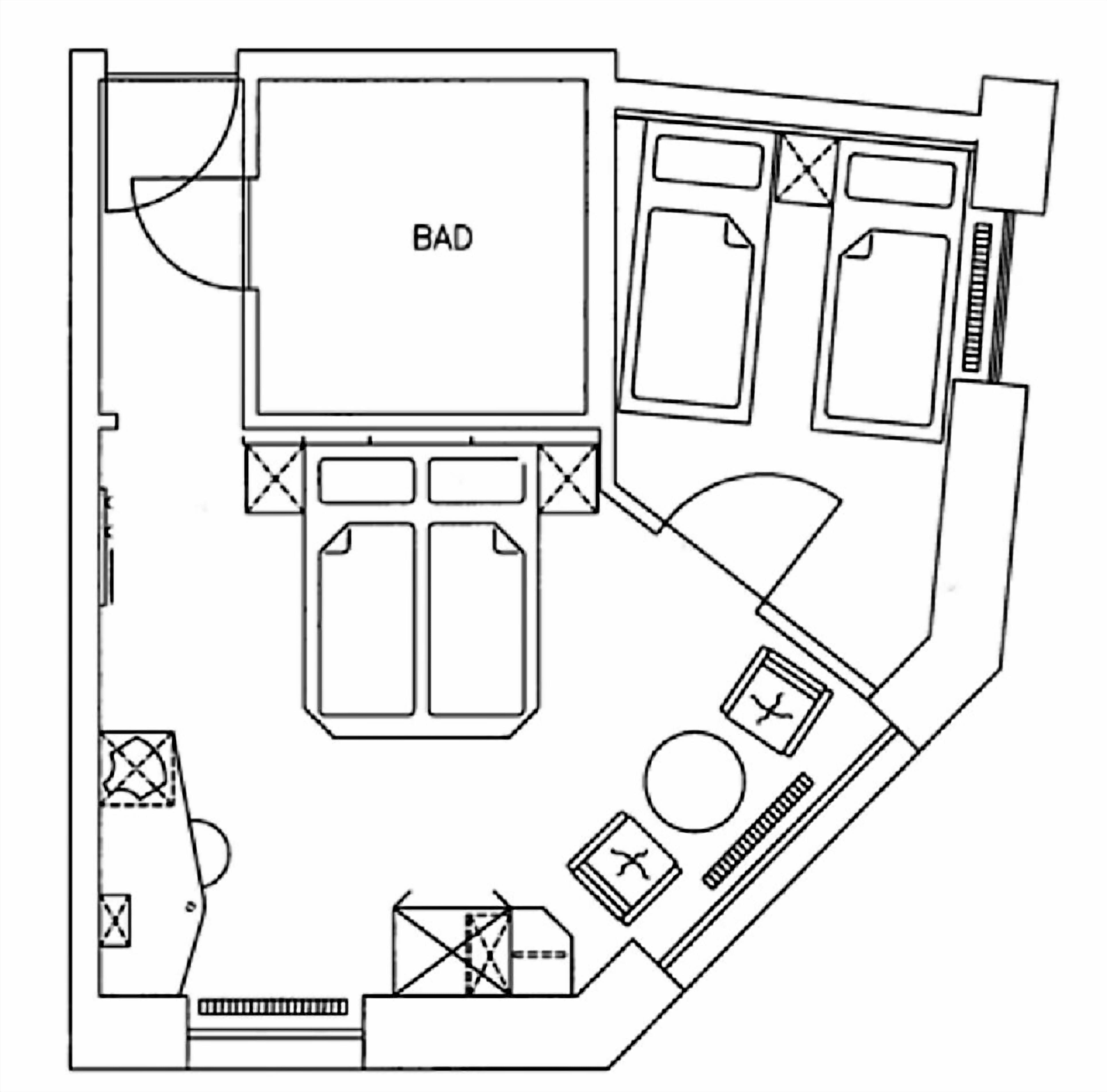 quadruple room | floor plan