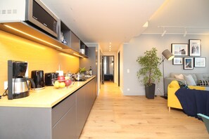 公寓, 2 间卧室, 双浴室 | 私人厨房 | 冰箱、微波炉、炉灶、茶具/咖啡用具