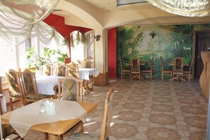 Lunch, dinner, brunch served; local and international cuisine 