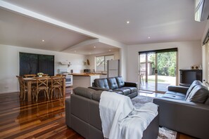 House, 3 Bedrooms | Living area | TV, DVD player - Tasman Surf House (Rye)