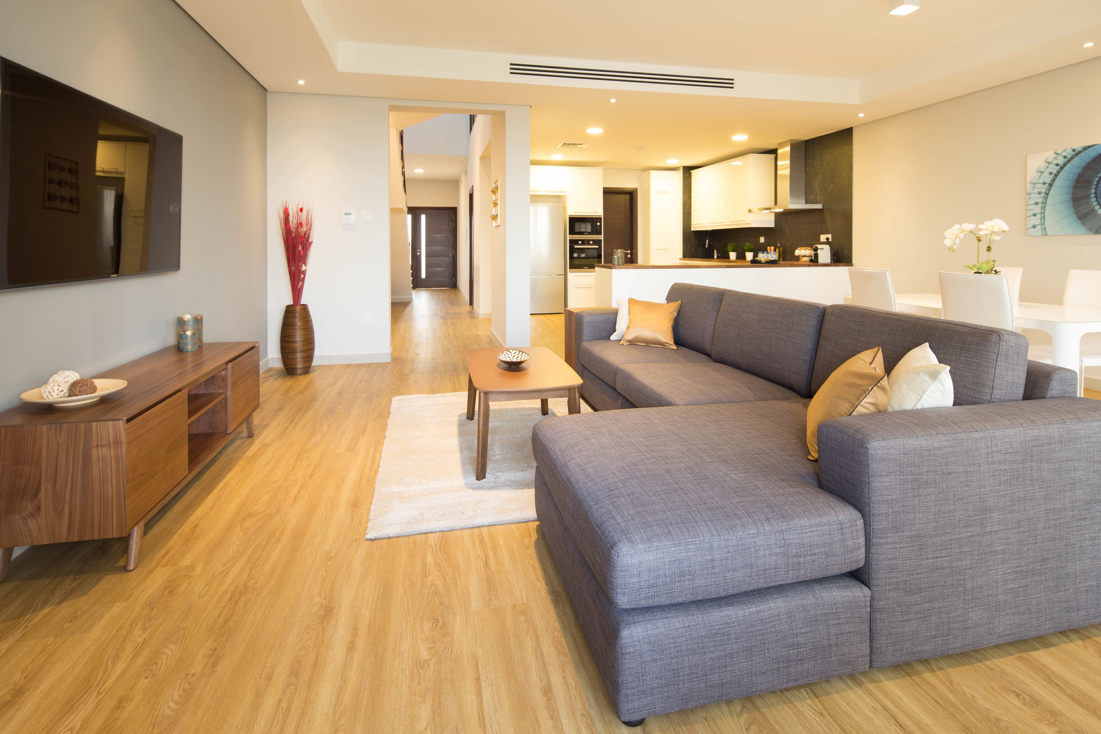 Luxury Villa, 2 Bedrooms, Beach View, Beachfront | Living room | Flat-screen TV