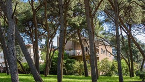A park with tall trees and a building in the background. - Best Location Apartments (Split)