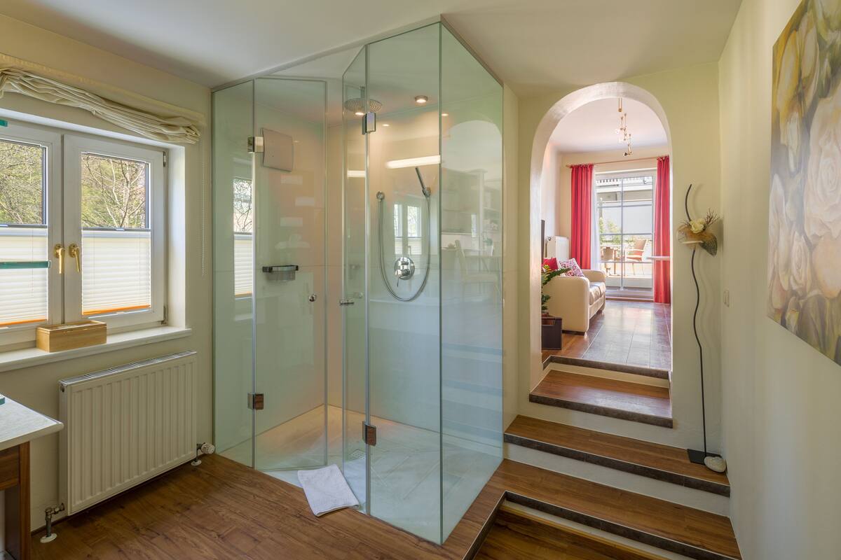 premium suite, terrace | bathroom | deep-soaking bathtub, free toiletries, hair dryer, bathrobes