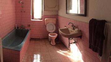 Tweepersoonskamer | Badkamer | Een douche, handdoeken
