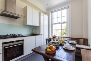 Fridge, microwave, dishwasher, coffee/tea maker