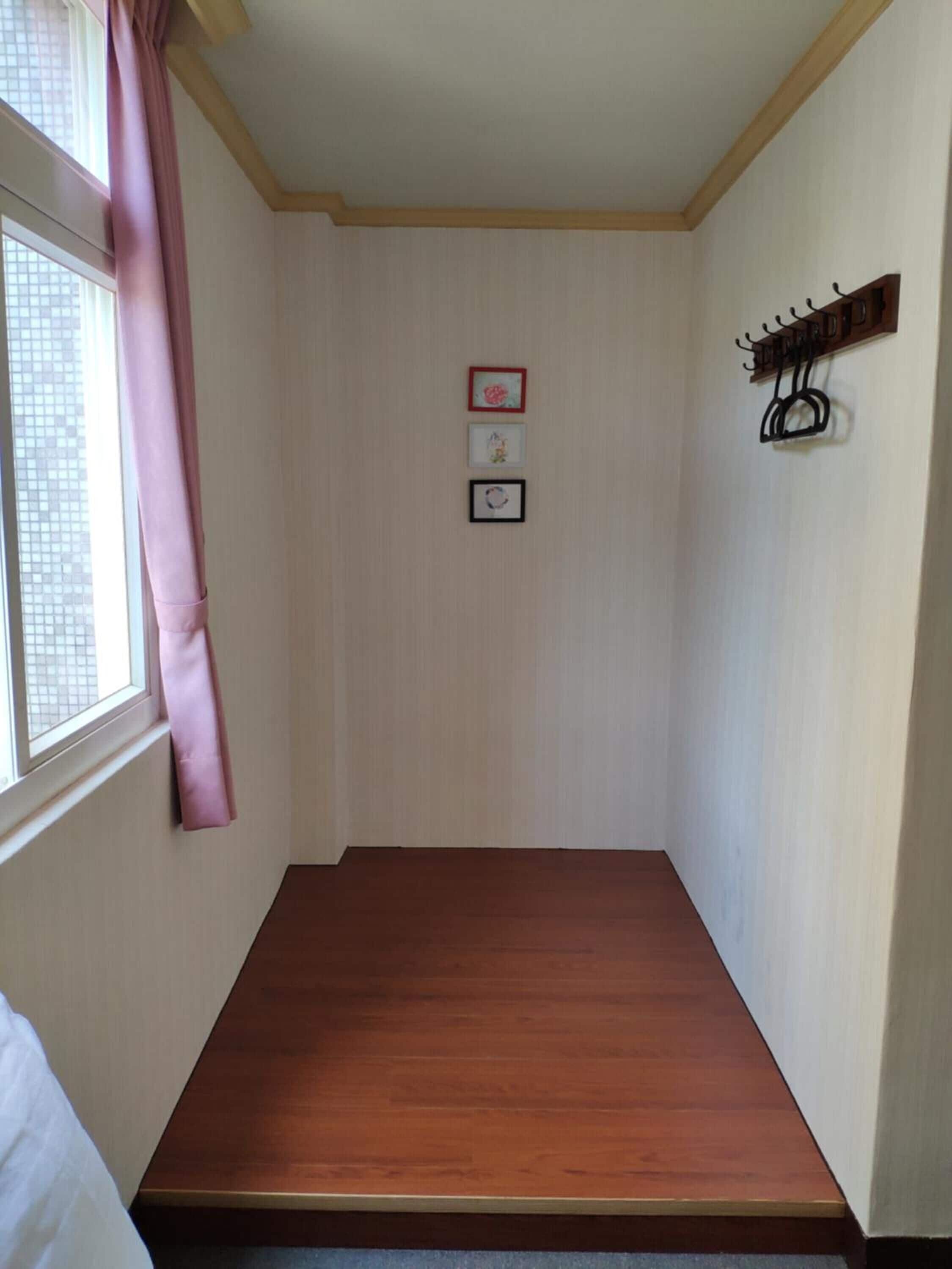 desk, laptop workspace, blackout curtains, free wifi