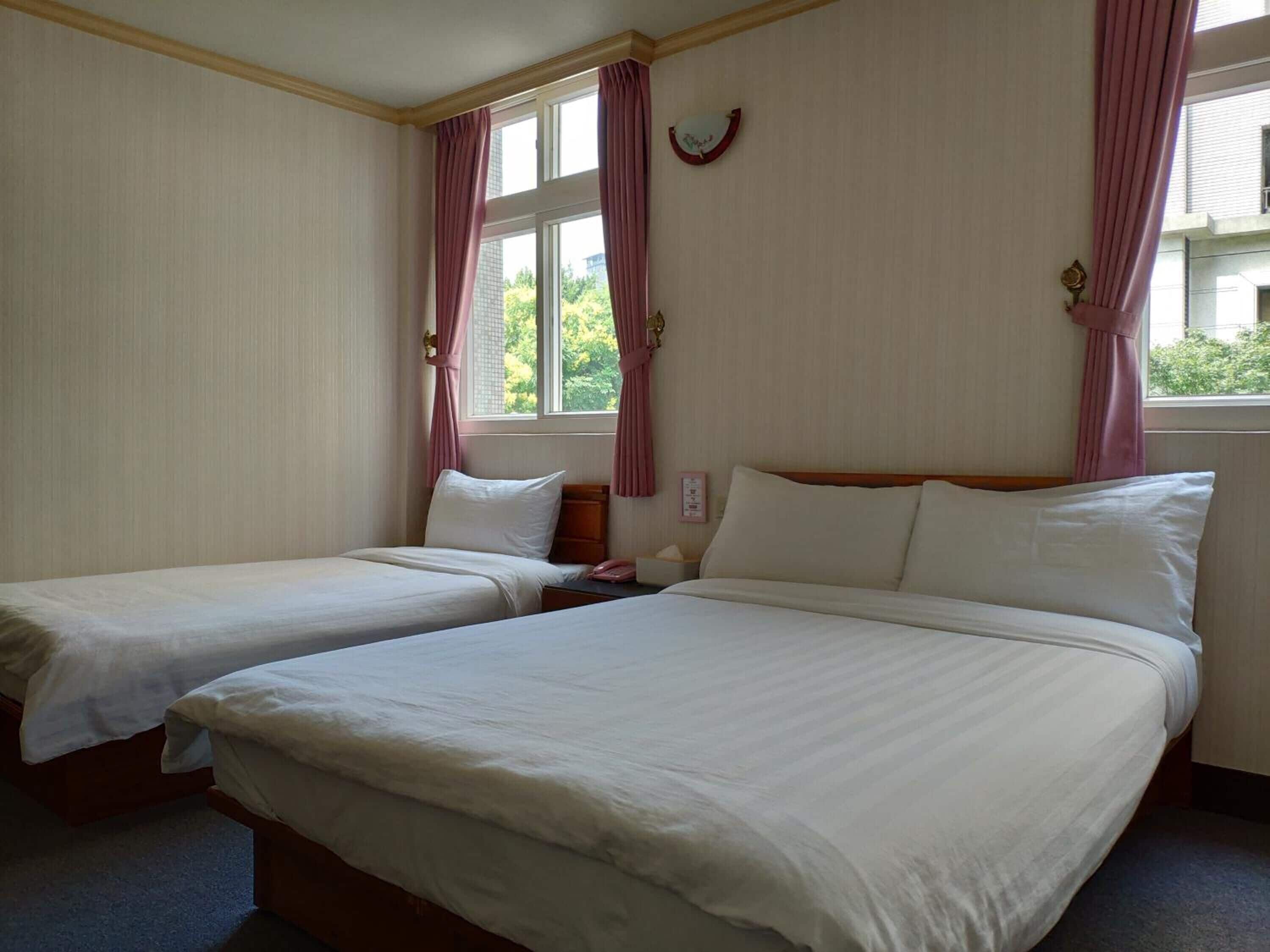 desk, laptop workspace, blackout curtains, free wifi