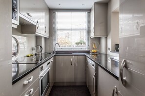 Microwave, dishwasher, coffee/tea maker, toaster
