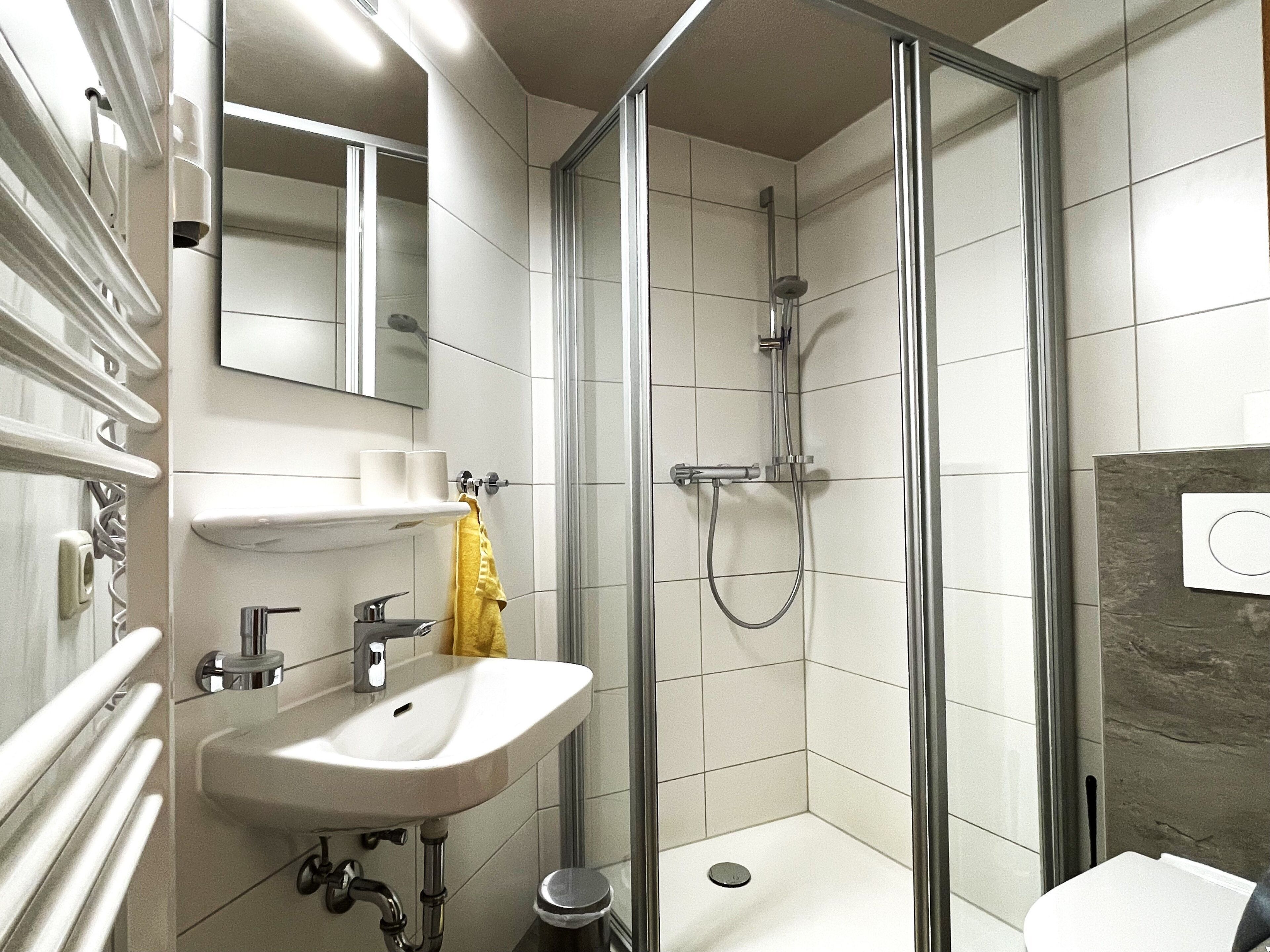 Dusche, Haartrockner, Toilettenpapier