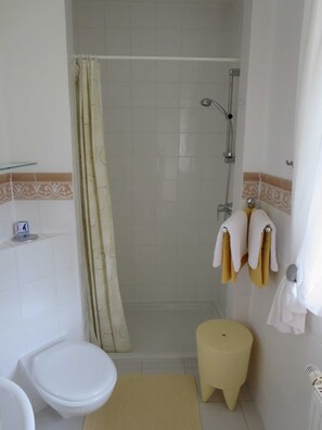 Dusche, Haartrockner, Handtücher