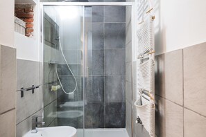Dusche, Haartrockner, Bidet, Handtücher