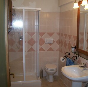 Regadera, secadora de cabello, bidet, toallas 