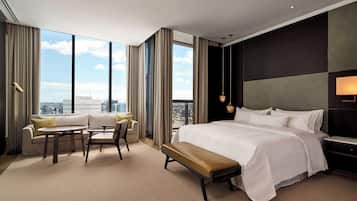 Pillow-top beds, minibar, in-room safe, desk